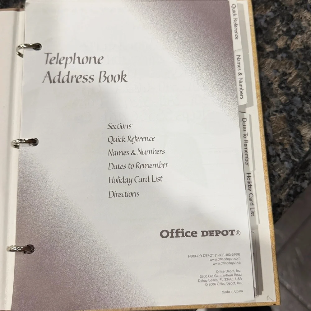 Stone Design Address Book and planner